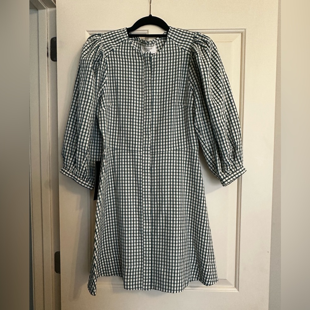 Pomander Place Cordelia Dress Green Gingham Size S NWT